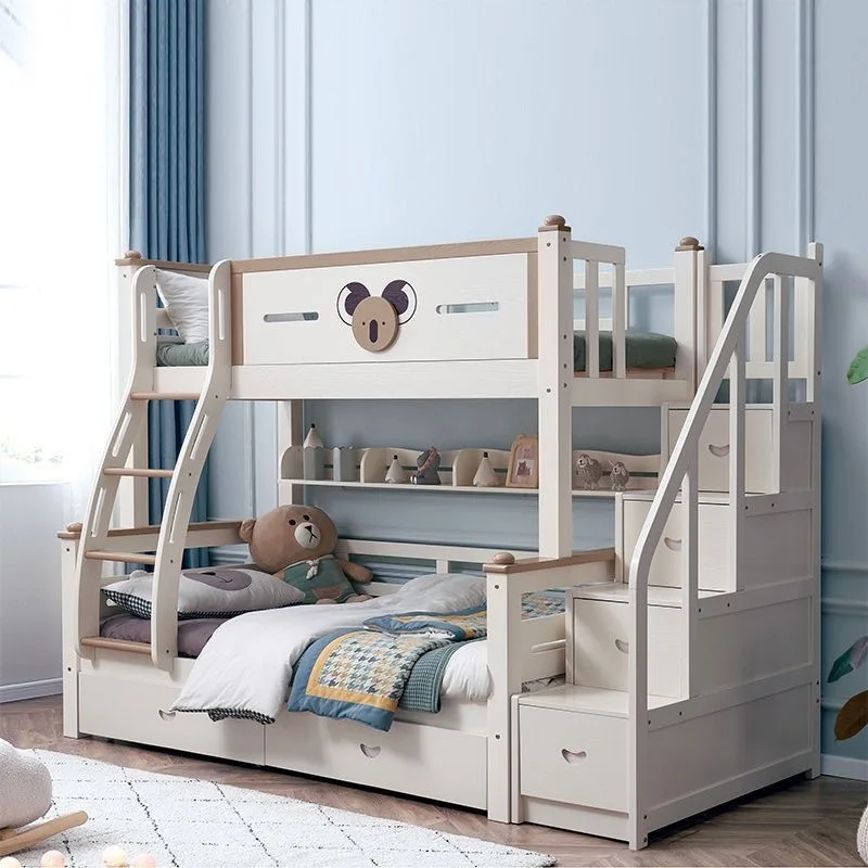 All solid wood children's bed high and low bed small apartment mother and child