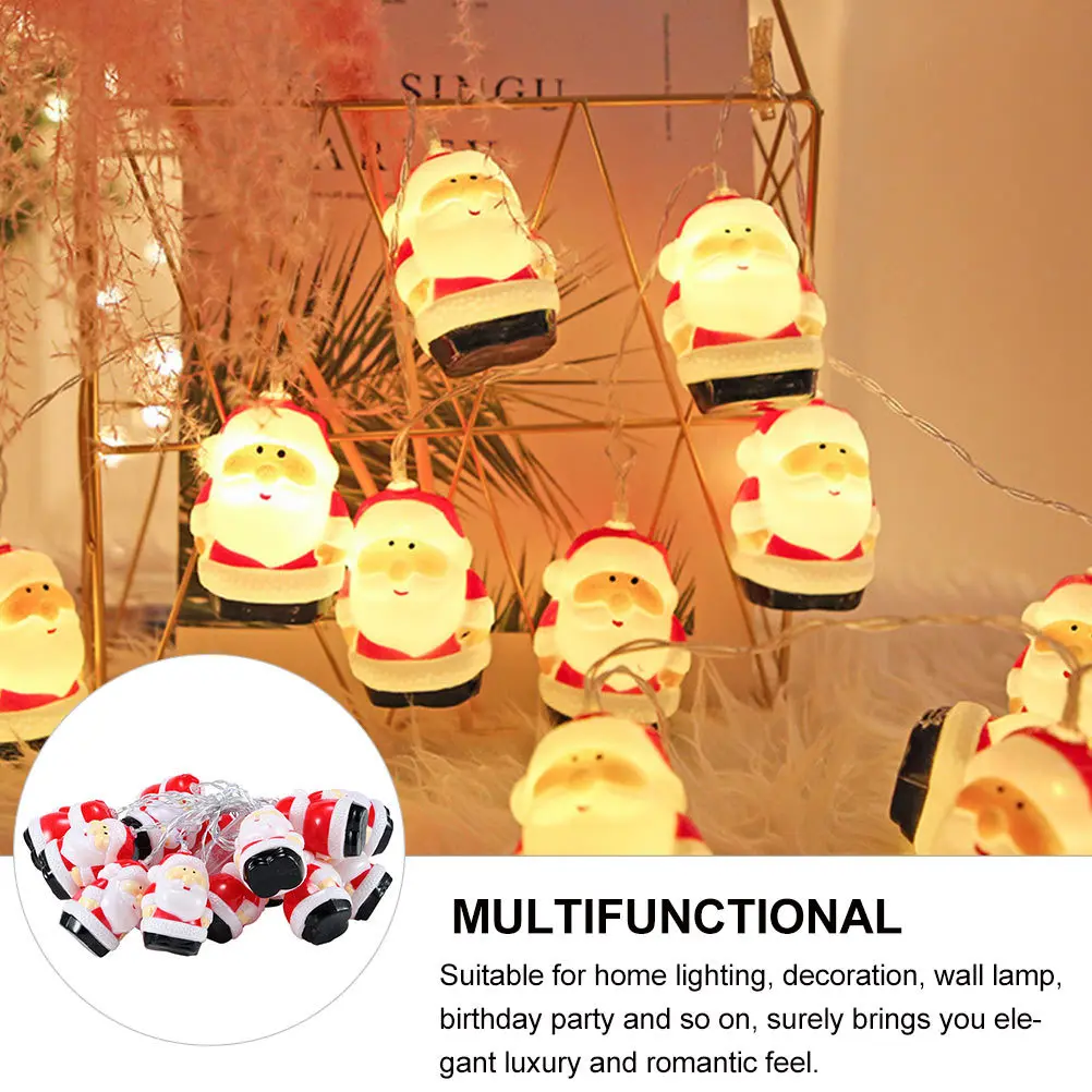 

1Pcs Santa Claus Shape Christmas Decorative LED String Lights Warm Yellow Operated Lamp for Home Party Outdoor Festival
