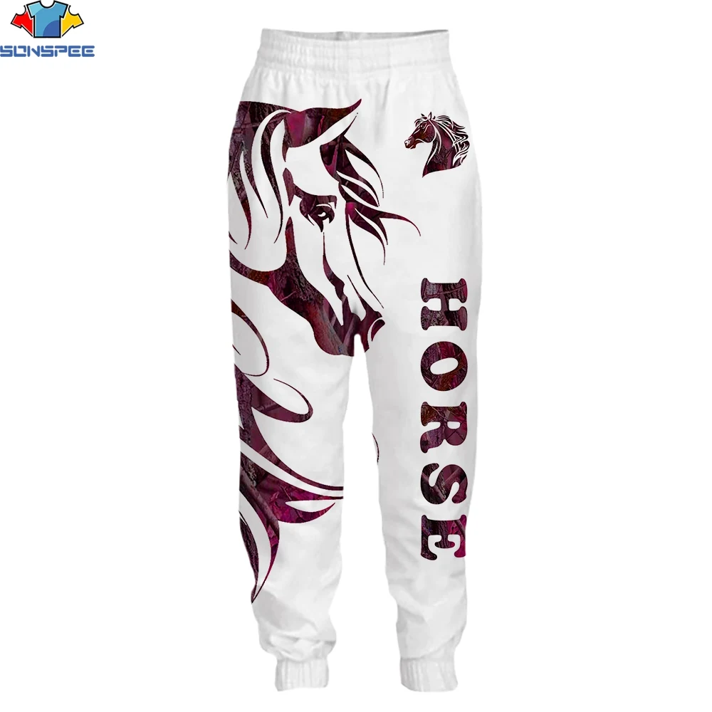 

SONSPEE 3D Print Spring Autumn Men Women Long Pants Horse Pattern Animal Harajuku Hiphop Sport Loose Leisure Sweatpants Trousers