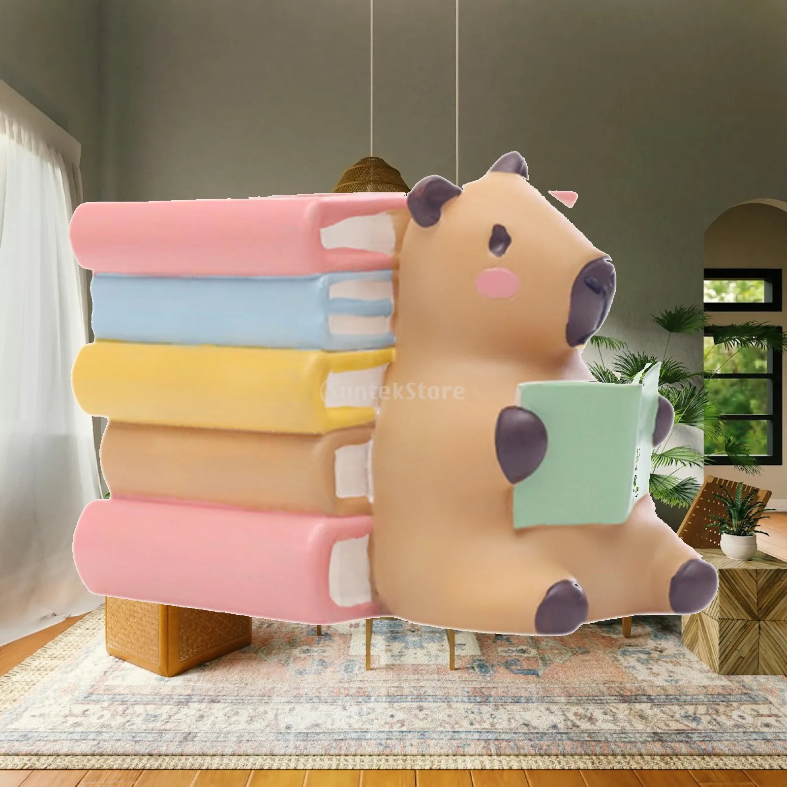 Mini Capybara Animal Flowerpot with Drainage Hole for Office Desk Bookshelf Living Room Centerpiece