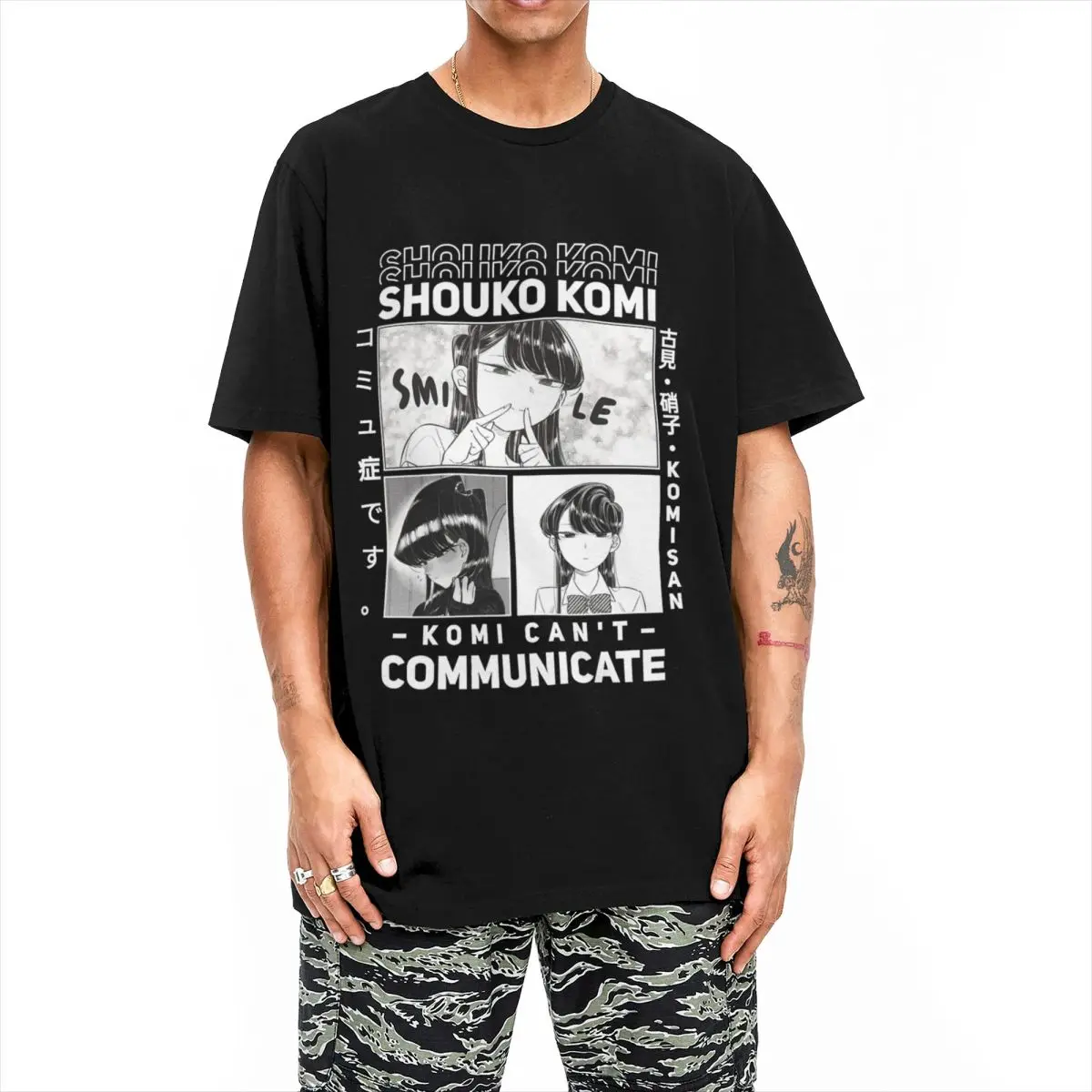 Komi Can't Communicate T-Shirt Fashion T Shirts Short Sleeve Streetwear Tshirt Beach 100% Cotton Comfortable 4XL 5XL 6XL Tees