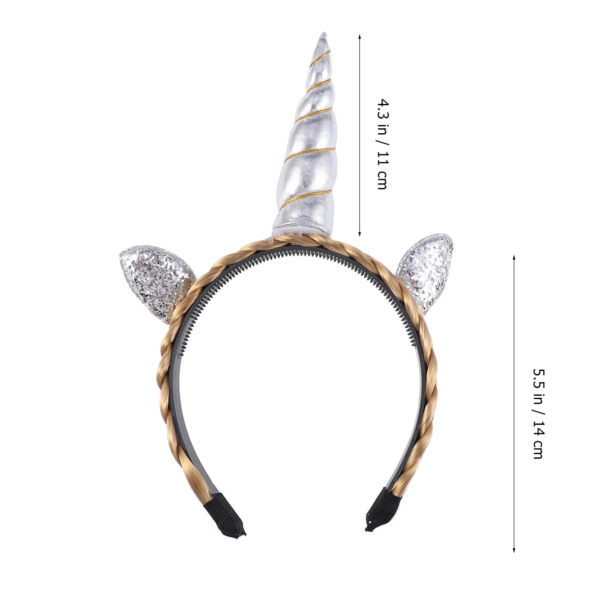 

Unicorn Headband Hair Accessories Silver Child Party Favors Halloween Cosplay Beach Travel Birthday Stage Hoop Decor