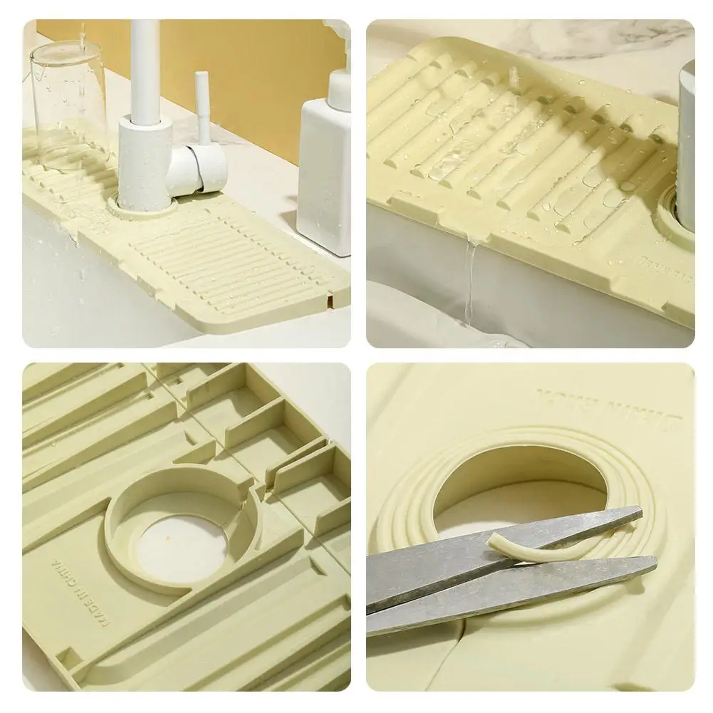 Kitchen Silicone Sink Faucet Mat Splash Guard for Sink Faucet Absorbent Sink Protectors Pad Kitchen Sink Gadgets Table Protector