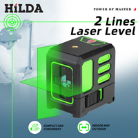 HILDA Laser Level Green 2 Lines Level Ip55 15M Self-Leveling Horizontal & Vertical Cross Super Powerful Measuring Tools ﻿