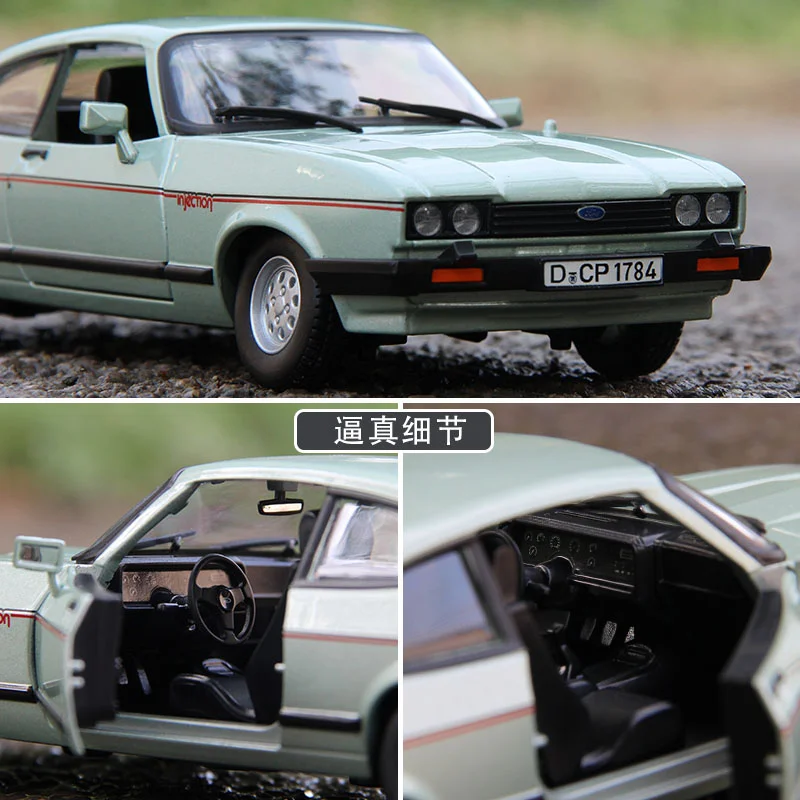 Bburago 1:24 1982 Ford Capri Alloy Car Model Diecast Metal Toy Classic Sports Car Vehicles Model Simulation Collection Kids Gift