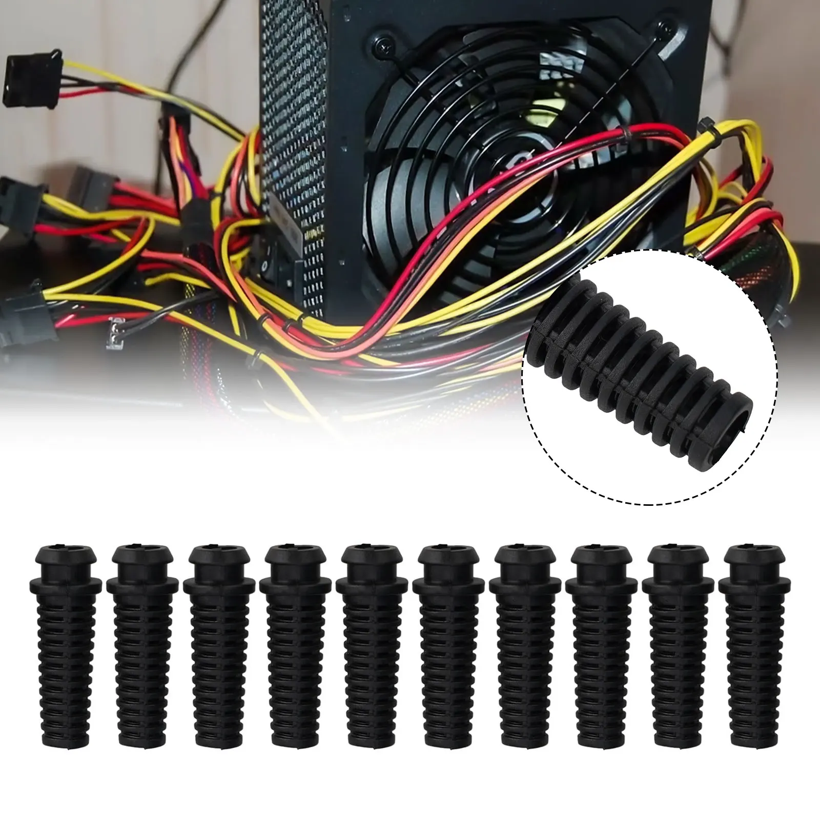 Gland Connector Cable Casing 10pcs Power Tool Rubber Strain Relief Cord Cable Gland Connector Cable Splice Connector Practical