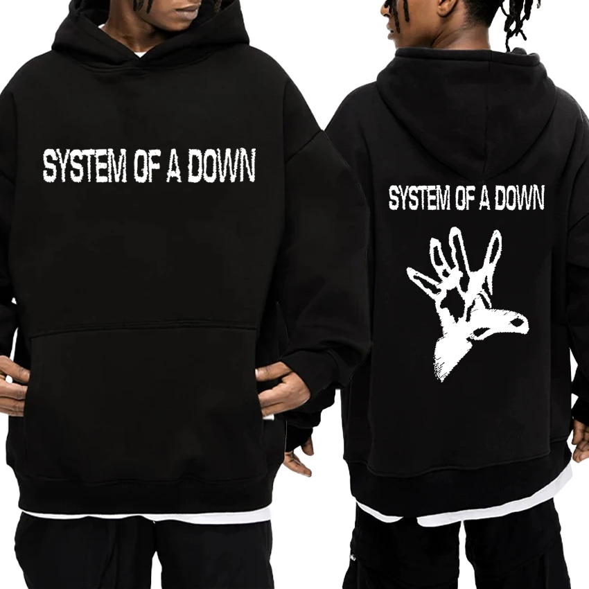 

Rock music System of A Down Double Sided printed streetwear Autumn Winter Men women vintage punk Hoodie Unisex Fleece pullover