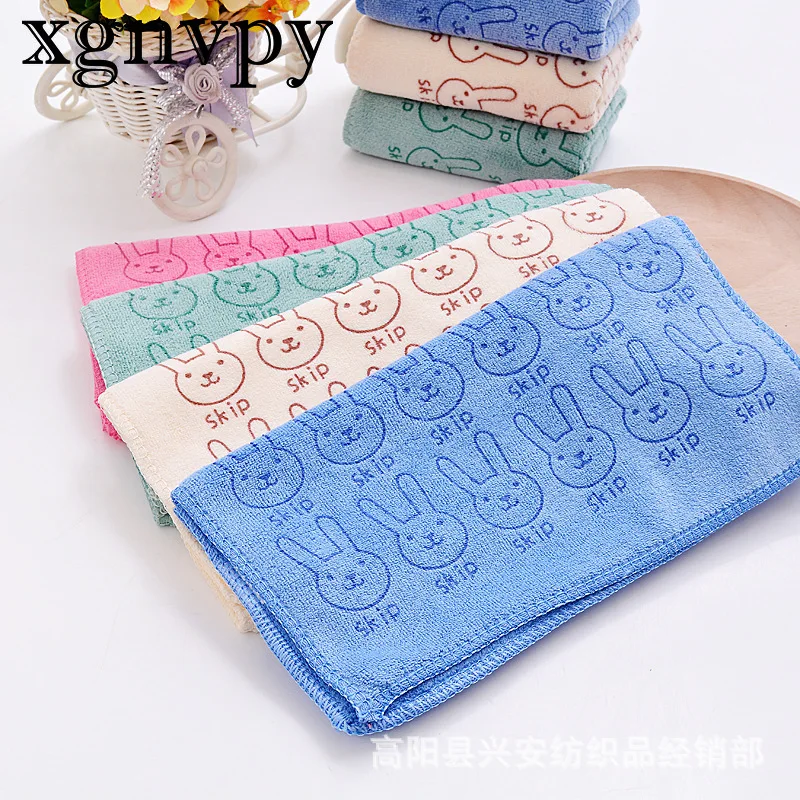 xgnvpy Children cartoon does not shed hair thickened fiber absorbent soft dry hair face towel baby small towel school wholesale