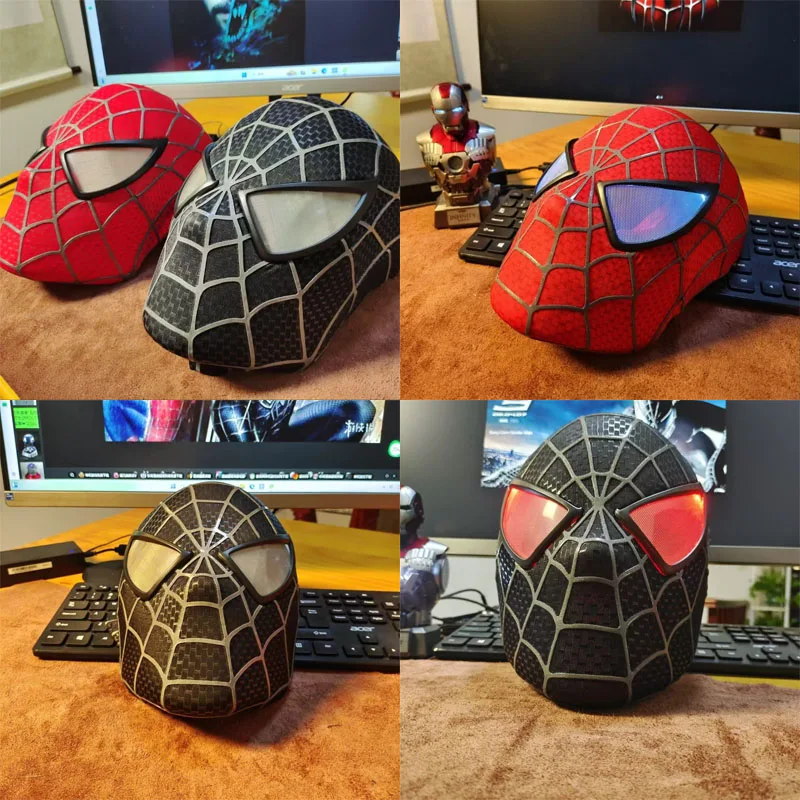 

Exclusive Toby Maguire Spiderman Mask With Hard Face Shell Magnetic Eye Super Hero Venom Screen Printed Fabric 3d Web Cos Gift