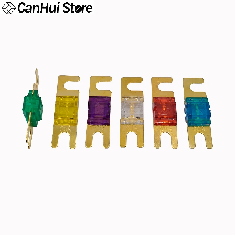 1-5pcs Mini 32V Auto Stereo Audio AFS Fuse 20A 30A 40A 50A 60A 70A 80A 100A 125A 150A 200A ANL Gold Plated Stud Car Fusibles