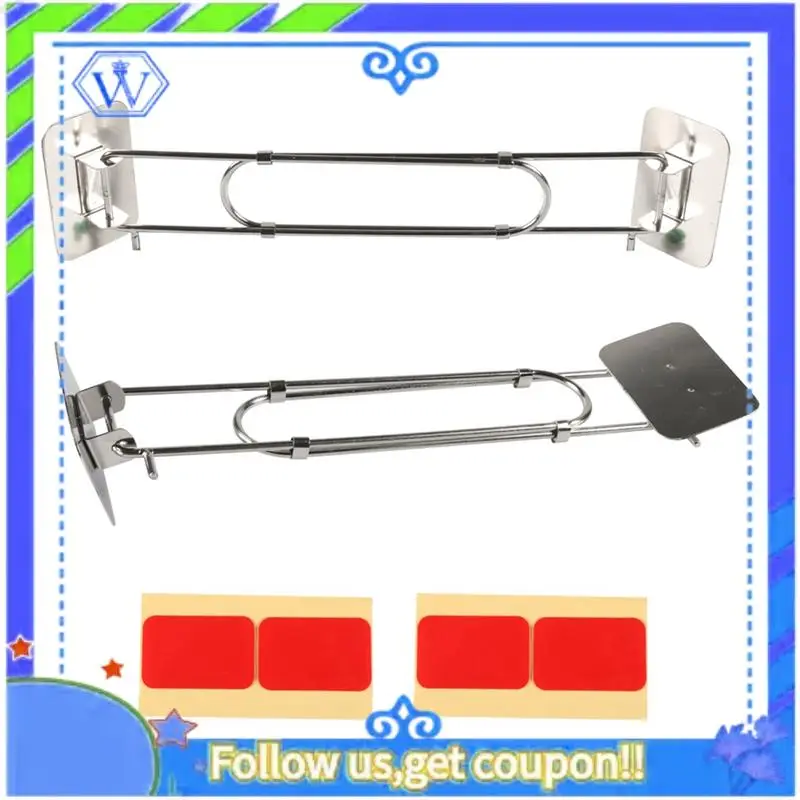 

M46K-RV Shower Corner Storage Bar Adjustable Stainless Steel RV Corner Storage Bar For Trailer Inside Bath Accessories 2 Pack