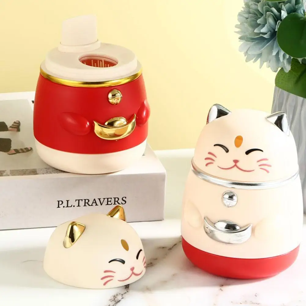 Lucky Cat Toothpick Box Automatic Up Dispenser Toothpick Holder Home Decor Table Decoration Table Accessory