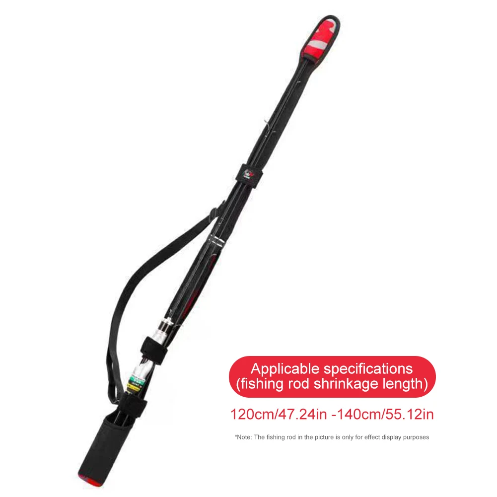 المحمولة الصيد رود حمل حزام قابل للتعديل الصيد رود حقيبة التخزين مقاومة للاهتراء السحابة التعادل الصيد الملحقات