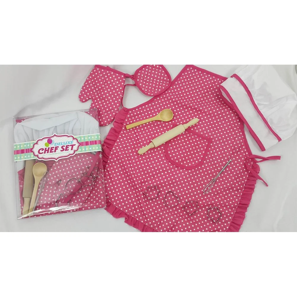 Ensemble de tabliers pour enfants, 11 pièces, outils de cuisine, jouets pour tout-petits filles, gants de cuisine, ustensiles, cadeau de jeu