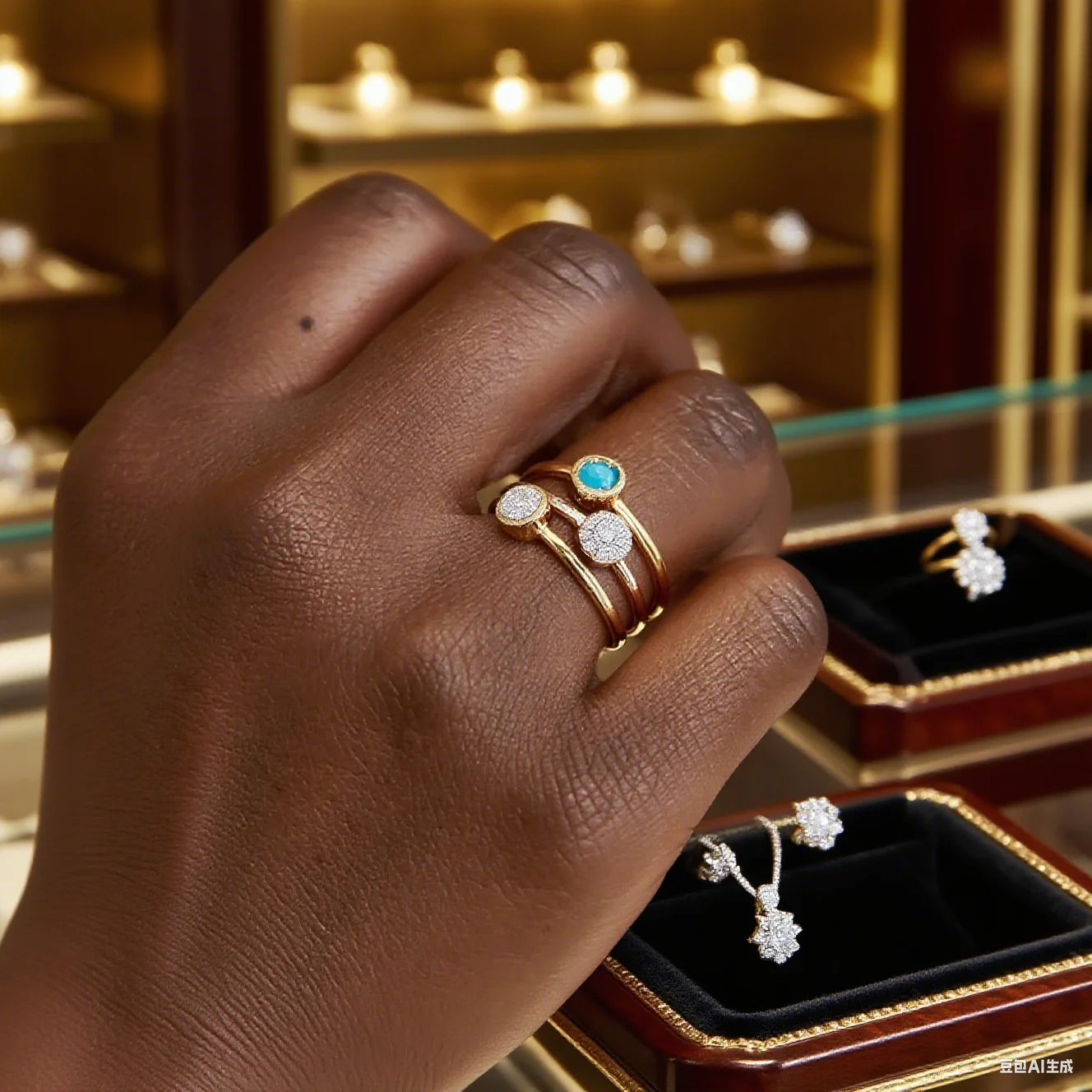 925 فضة كامل الحجم 5 6 7 8 9 خاتم تشيكوسلوفاكيا واحد الحد الأدنى حساسة الذهب اللون مجوهرات الفيروز خاتم زركونيا للنساء