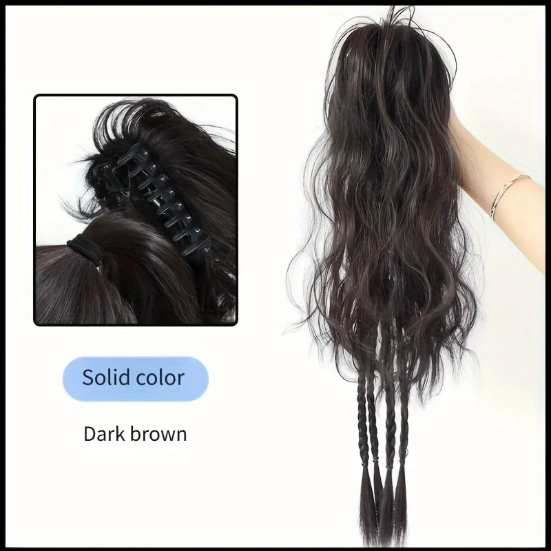 Short Curly Claw Clip Ponytail Extension - close-up view