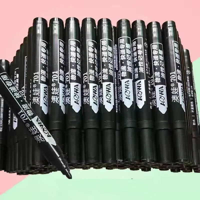 Waterproof Oil-Based Marker Pen in Black, Erase-Proof, Bold Tip, Specifically for Logistics, Express Delivery, and Marking Purpo