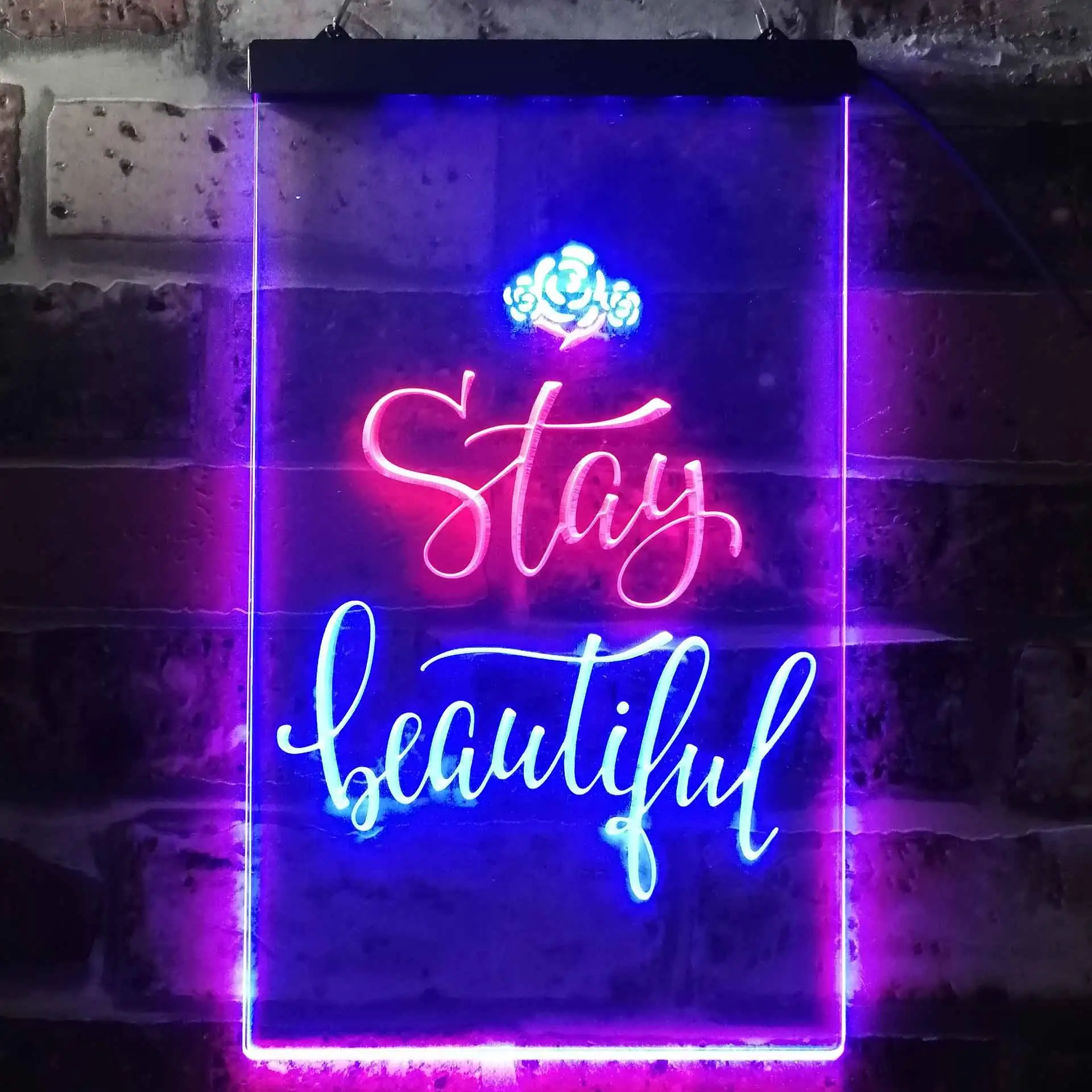 Stay Beautiful Room Decoration Dual Color Led Neon Sign st6-i3483