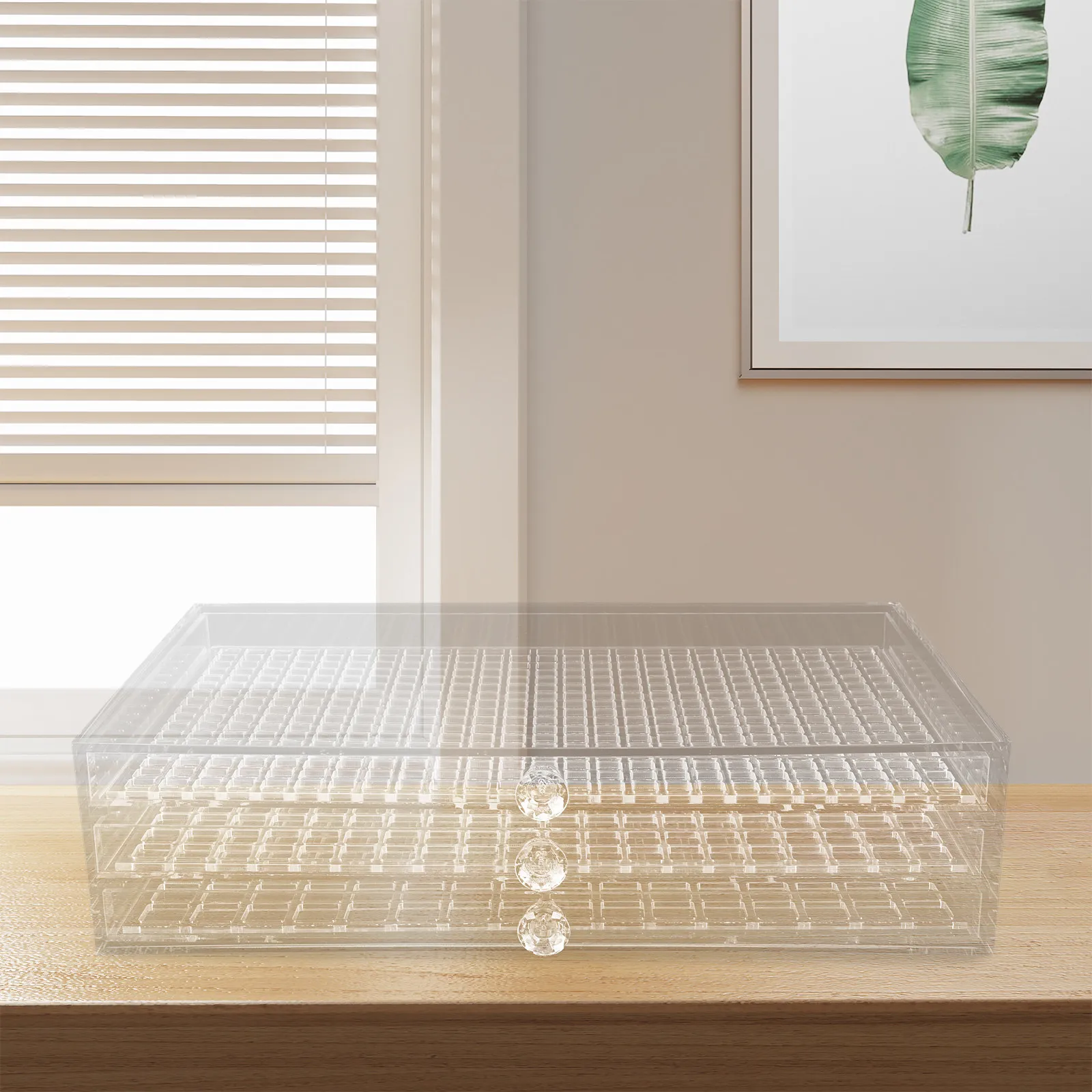 

Transparent 3-Layer Acrylic Storage Container Box with Drawers for Nail Accessories Nail Tips Manicure Tools Bead Craft