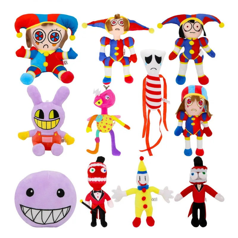 Erstaunlicher Digital Circus Joker-Kaninchen-Plüschfigur in 6 Stilen, weiche, flauschige Cartoon-Dekofigur für Partydekoration und Geschenke