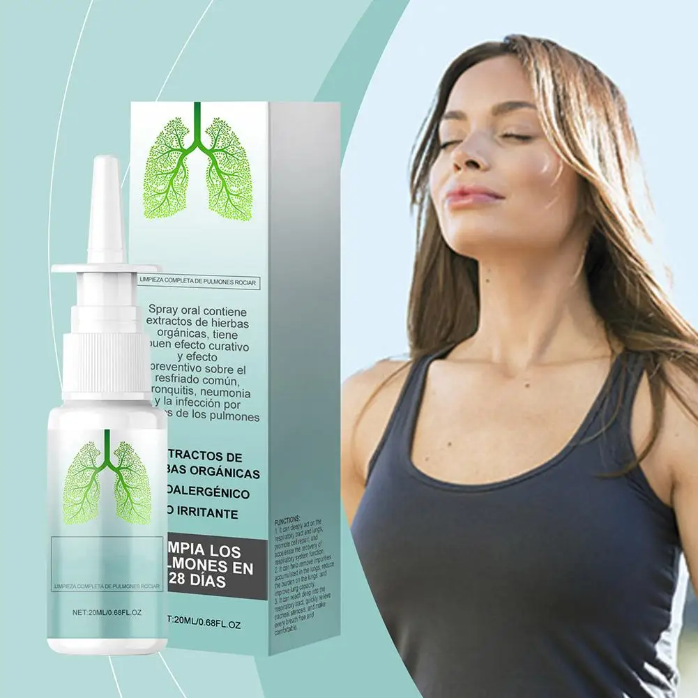 Spray de limpeza de ervas desintoxicante pulmonar Clearing, Hidratante da garganta, Nasal Stuck, Organic Clear, Q6W2, 20ml