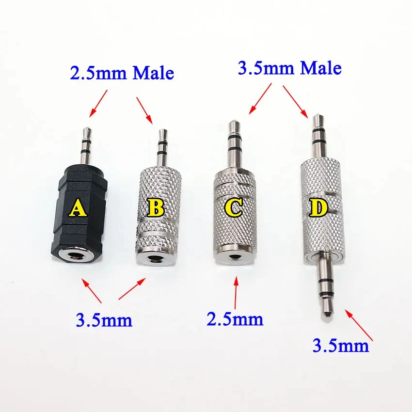 1PCS 2.5mm/3.5mm Female to Female Audio Adapter Connector Coupler Stereo F/F Extension Audio Plug Converter Male to Female Plug