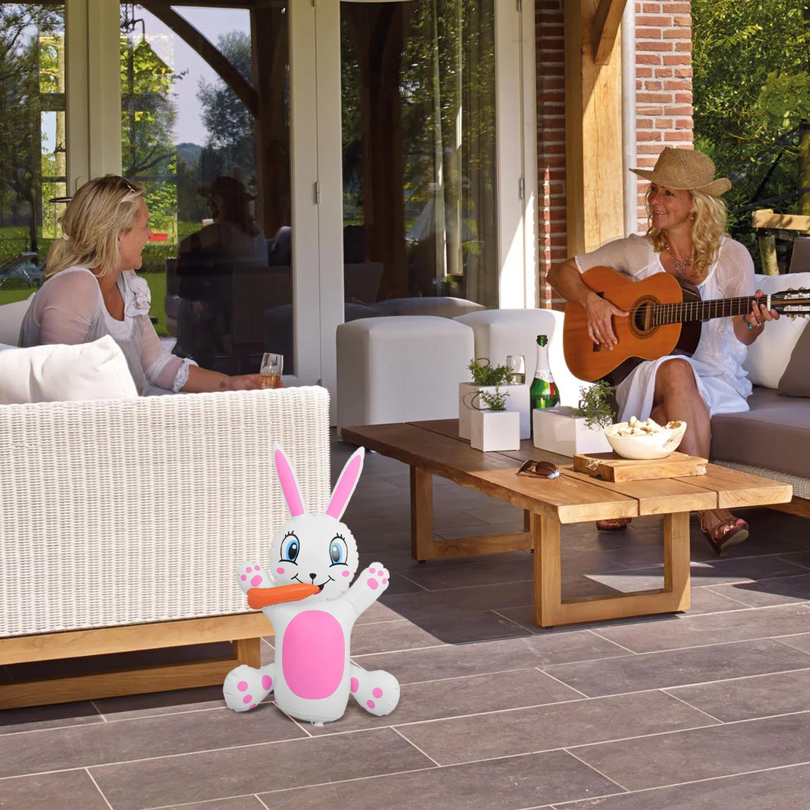 

Inflatable Easter Bunny Rabbit Carrot Yard Decor Outdoor Spring Holiday Celebration Party Garden Ornament Rabbit Garden Statue