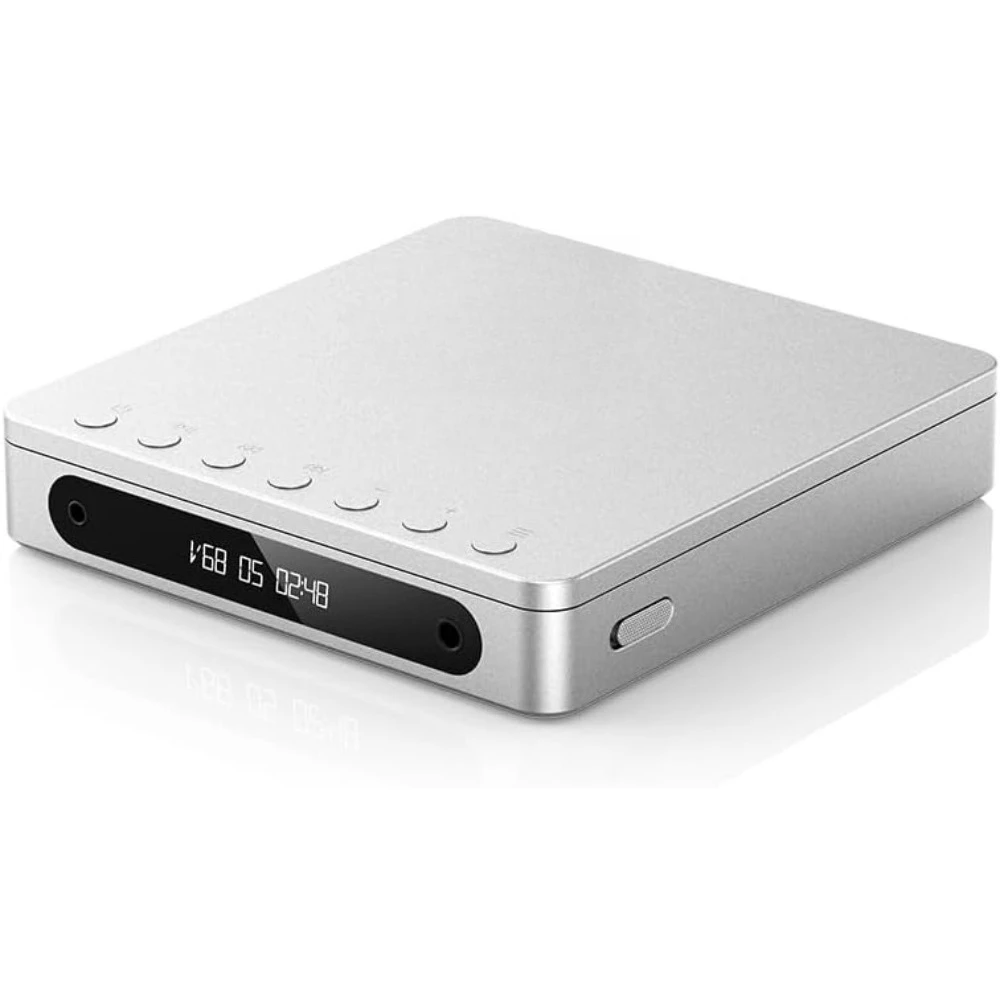 -For DM13 Portable Stereo CD Player USB Ripping Optical Coaxial 3.5mm 4.4mm Output Bluetooth Silver Filing Cabinets^