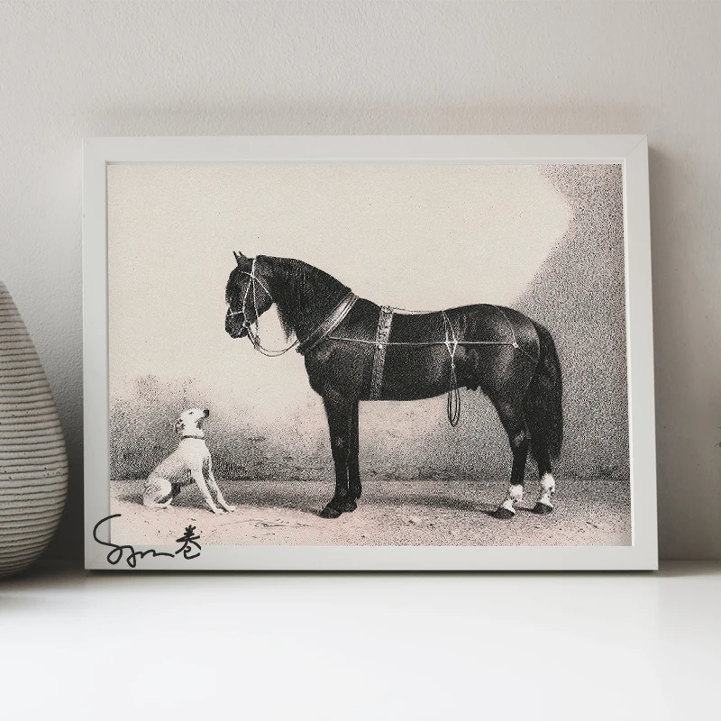 Vintage Horse Art Poster Canvas Printing Horse Oil Painting Vintage Fine Art Wall Art Decor Antique Wall Decor Winter Home Decor