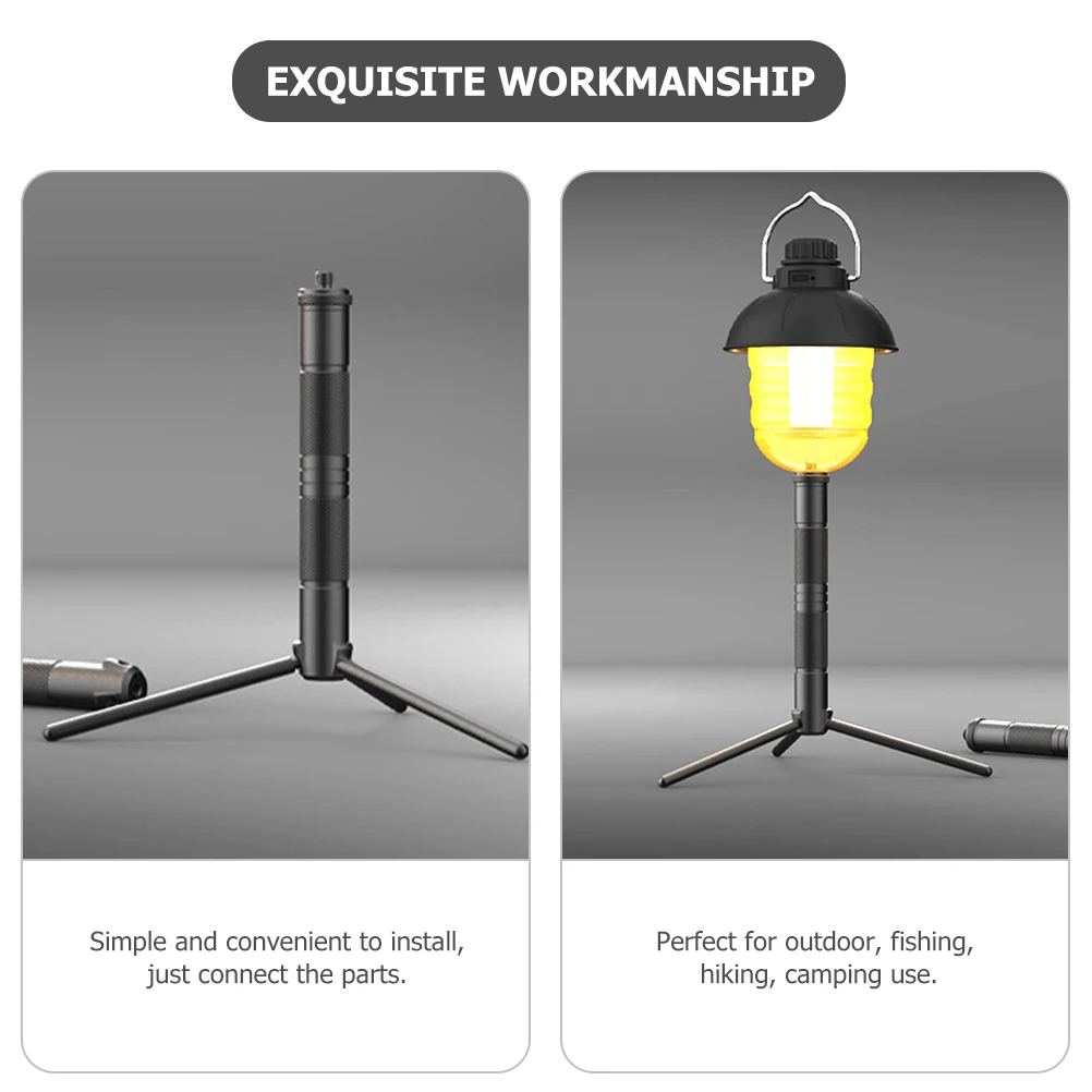 

Outdoor Folding Lantern Stand Portable Tripod Foldable Camping Bracket Light Holder Aluminum Durable Easy Carry Assemble Multi