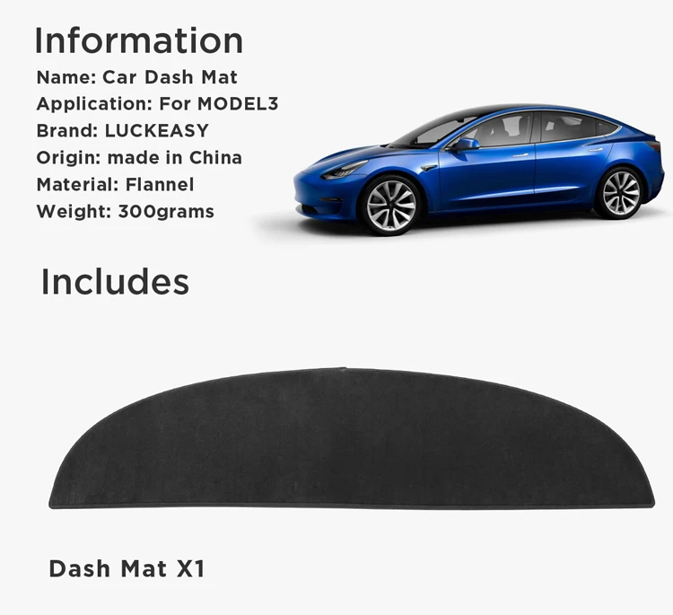 Wildleder Auto Dashboard Pad Für Tesla Modell 3 Y 2017-2023 Leder Dashmat Matte Innen Sonnenschirm Nicht-slip staubdicht Schutz Abdeckung – Detail 3