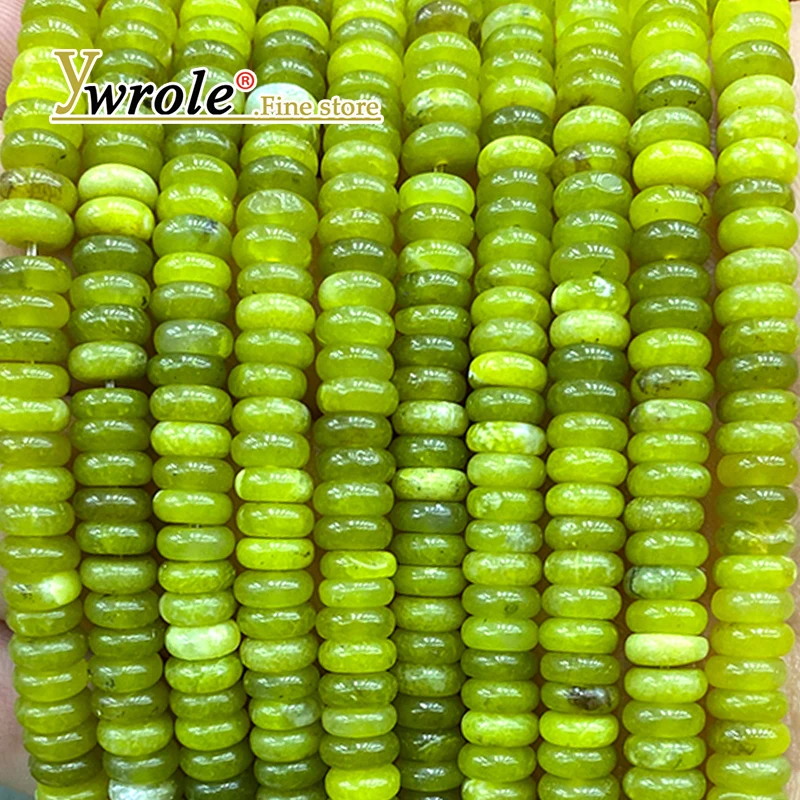 2x6MM Flat Rondelle Natural Stone Green Taiwan Jade Loose Abacus Spacer Beads for Jewelry Making Diy Bracelet Charms Accessories