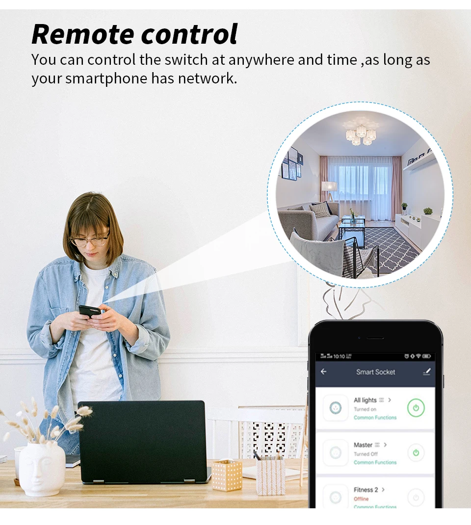 SIXWGH EU wifi Smart Plug presa presa Monitor funzione di temporizzazione Tuya Smartlife Alexa Google Home presa elettrica per il controllo vocale