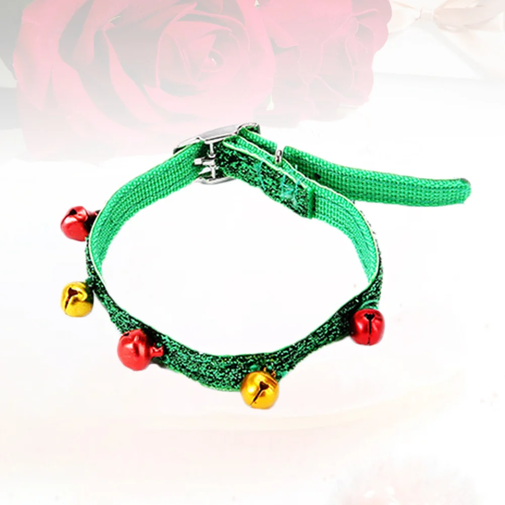 Adjustable Collar for Pet Dog Cat with Christmas Bells Design Soft Strong Polyester Material Fashionable Comfortable Fit Walking