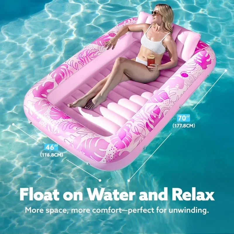 Portable Adult Inflatable Bathtub Tanning Pool Lounger Large Water Bed for Outdoor Sunbathing & Relaxation
