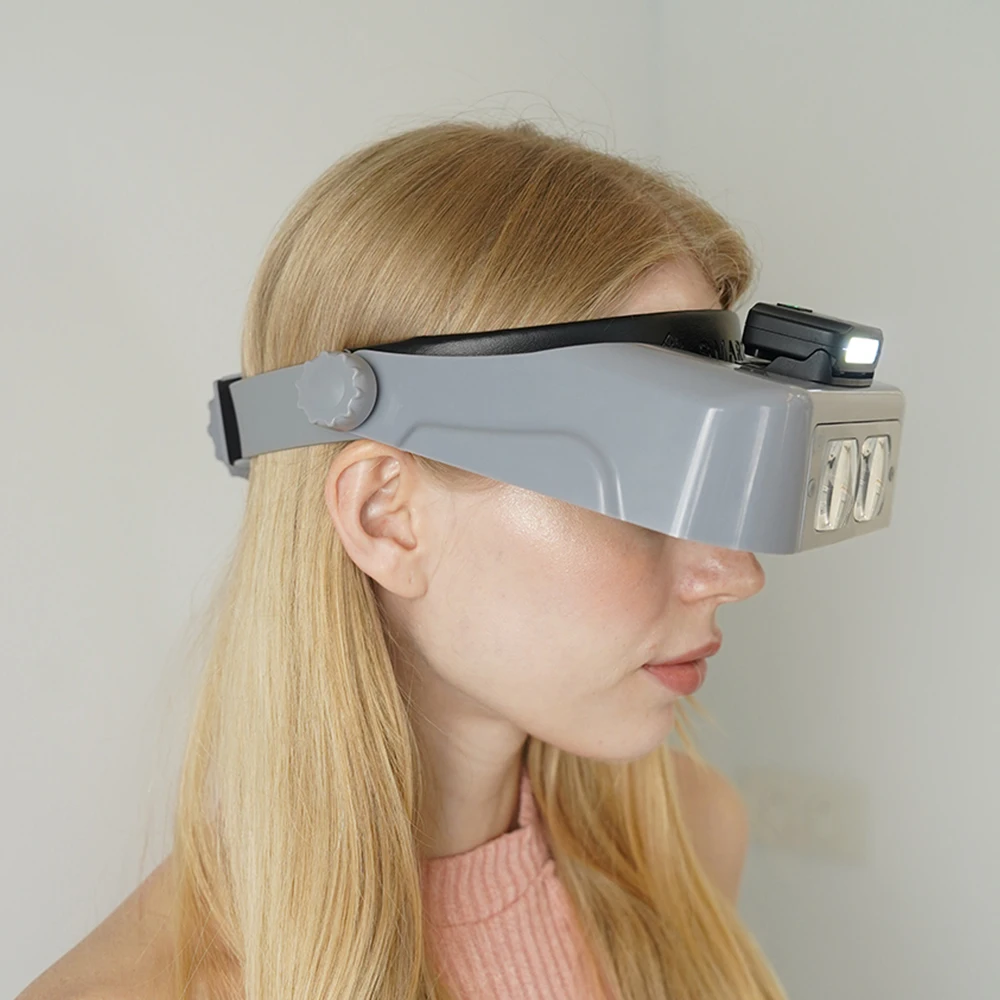 High-brightness Electric LED Headband Dental Magnifying Loupes with 1.75X-3.5X Magnification 5 Interchangeable Lenses