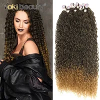 Mechones de pelo rizado sintético, tejido de pelo ondulado con agua de 36 pulgadas, Anjo Plus, extensiones de cabello de seda de hielo orgánica, tejido de alta calidad