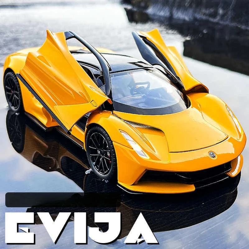 

1:24 Evija, имитация спортивного автомобиля, орнамент, детская игрушка в подарок, литая под давлением модель автомобиля из сплава, коллекционная модель