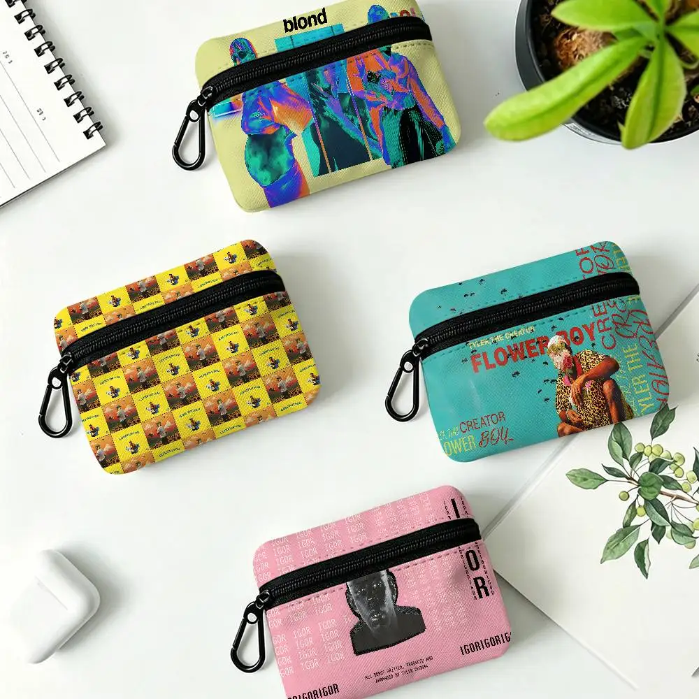 T-Tylers The C-C-CreatorS Oxford Fabric Mini Coin Wallet Smooth Zipper Hanging Design Multi-use Small Storage Bag For Travel