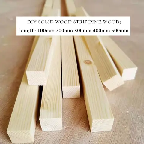 Length 100-500mm 30x30/40/50/60mm Square Wooden Bar Wood Stick Strips  Life For Airplane Model DIY Handmade Crafts Art Supplies