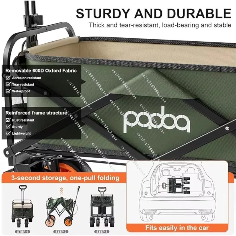 

Outdoor Garden Multi-functional Folding Camping Portable Beach Trolley Electric Rechargeable Wagon Beach Wagon