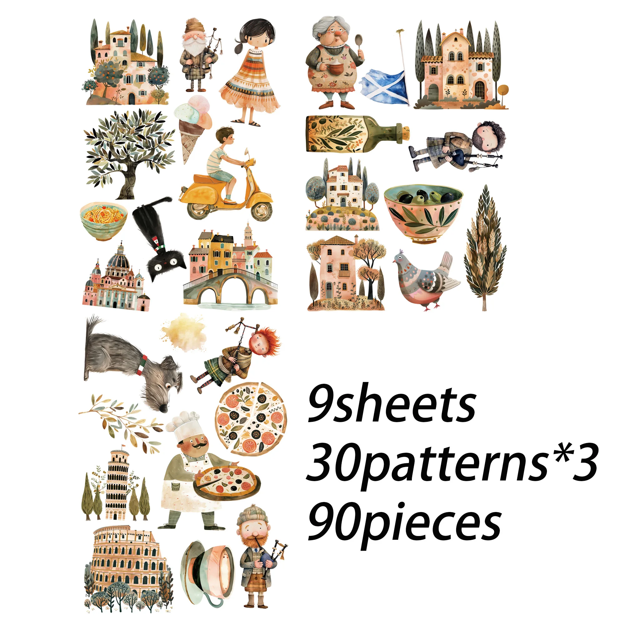 JAIIMAN 81-90 Stück (1,18–3,93 Zoll), große dekorative selbstklebende DIY-Aufkleber, für Scrapbooking-Zubehör, Junk-Tagebuch-Sets – Detail 7