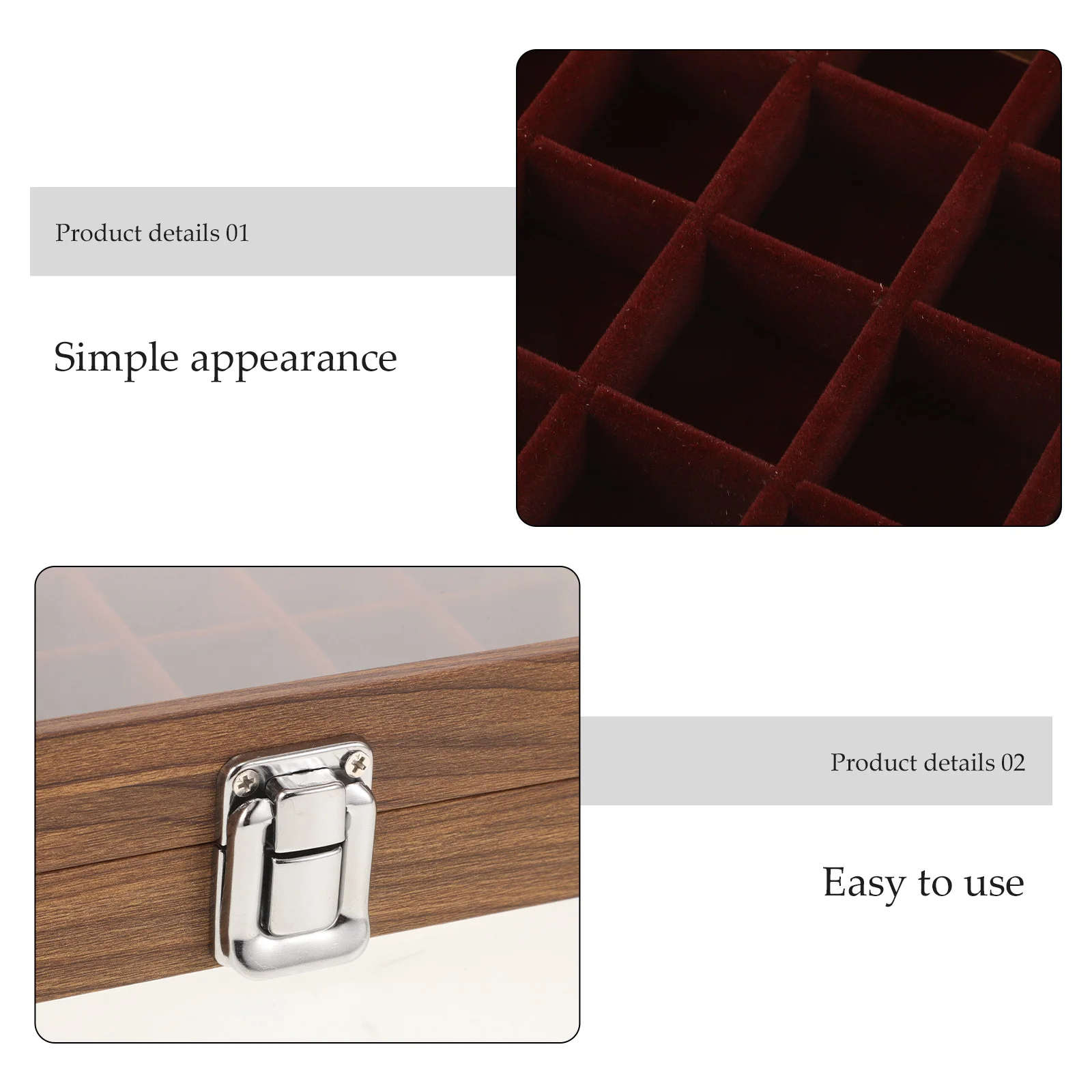 Jewelry Box Large Capacity Walnut Wood Ring Earring Storage Organizer Glass Lid Display Case For Women Jewelry Storage