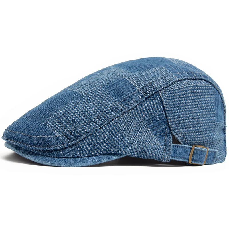 Denim Vintage Beret Men Newsboy Caps Summer Casual Women Forward Cap Cotton Visor Flat Hat Autumn Peaked Painter Hats