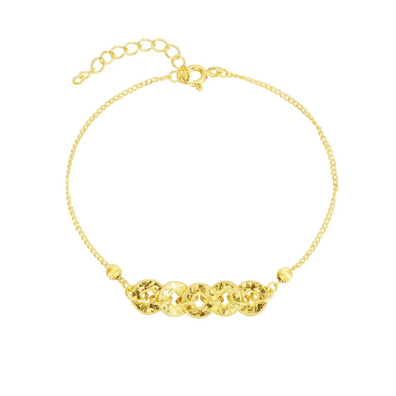 

S925 sterling silver coin crushed ice ice five emperors coin bracelet women's new Chinese craft silver jewelry