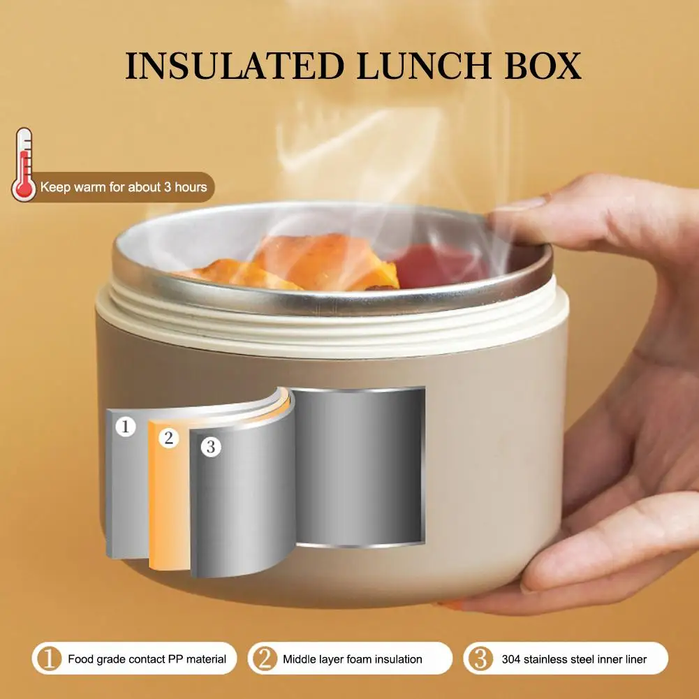 

Three-layer 304 Stainless Steel Insulated Lunch Box Portable Sealed With Insulated Bag Suitable For Office Workers And Chil F3D8