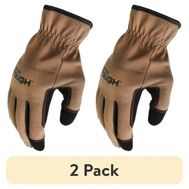 

(2 шт.) Hyper Tough Duck Canvas, рабочие перчатки, коричневые, мужские большие