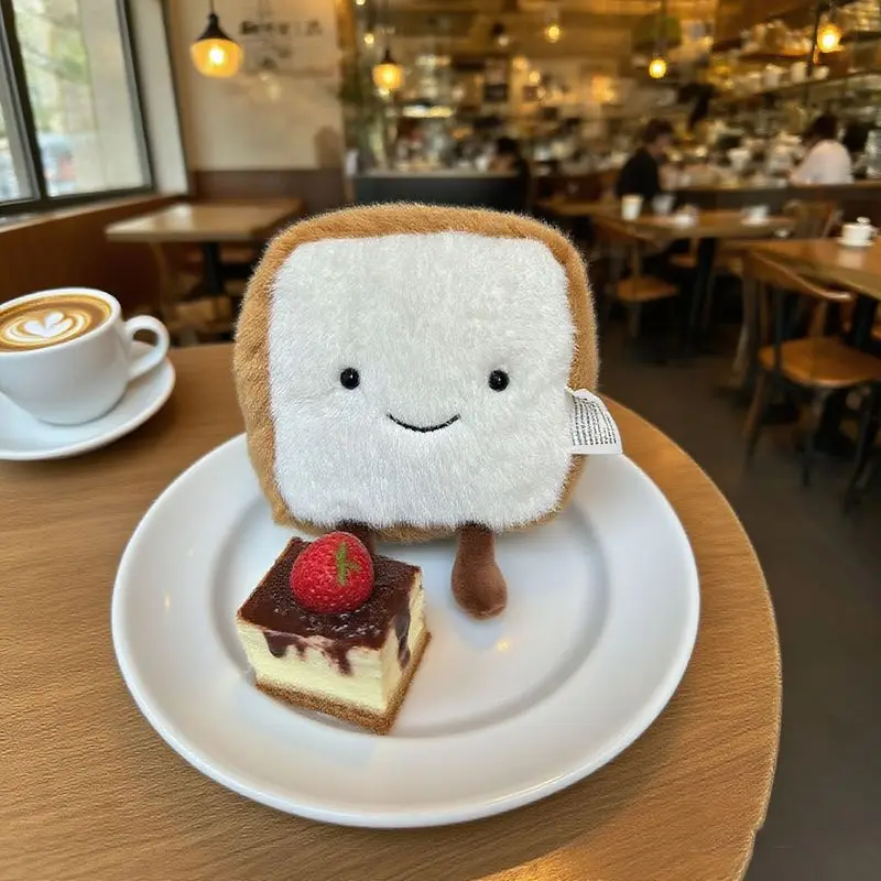 11*11 cm Pluche Toast Speelgoed Kawaii Geel Voedsel Gevulde Pluche Cartoon Speelgoed voor Jongens Meisjes Kerst Verjaardagscadeautjes