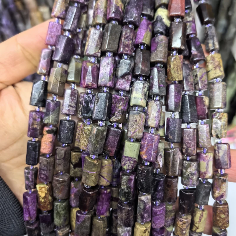 Natürliche Zylinder Stein Perle Bunte Weiße Jaspis Quarz Rohr Charms Perlen Für Schmuck Machen Diy Armbänder Halskette – Detail 20