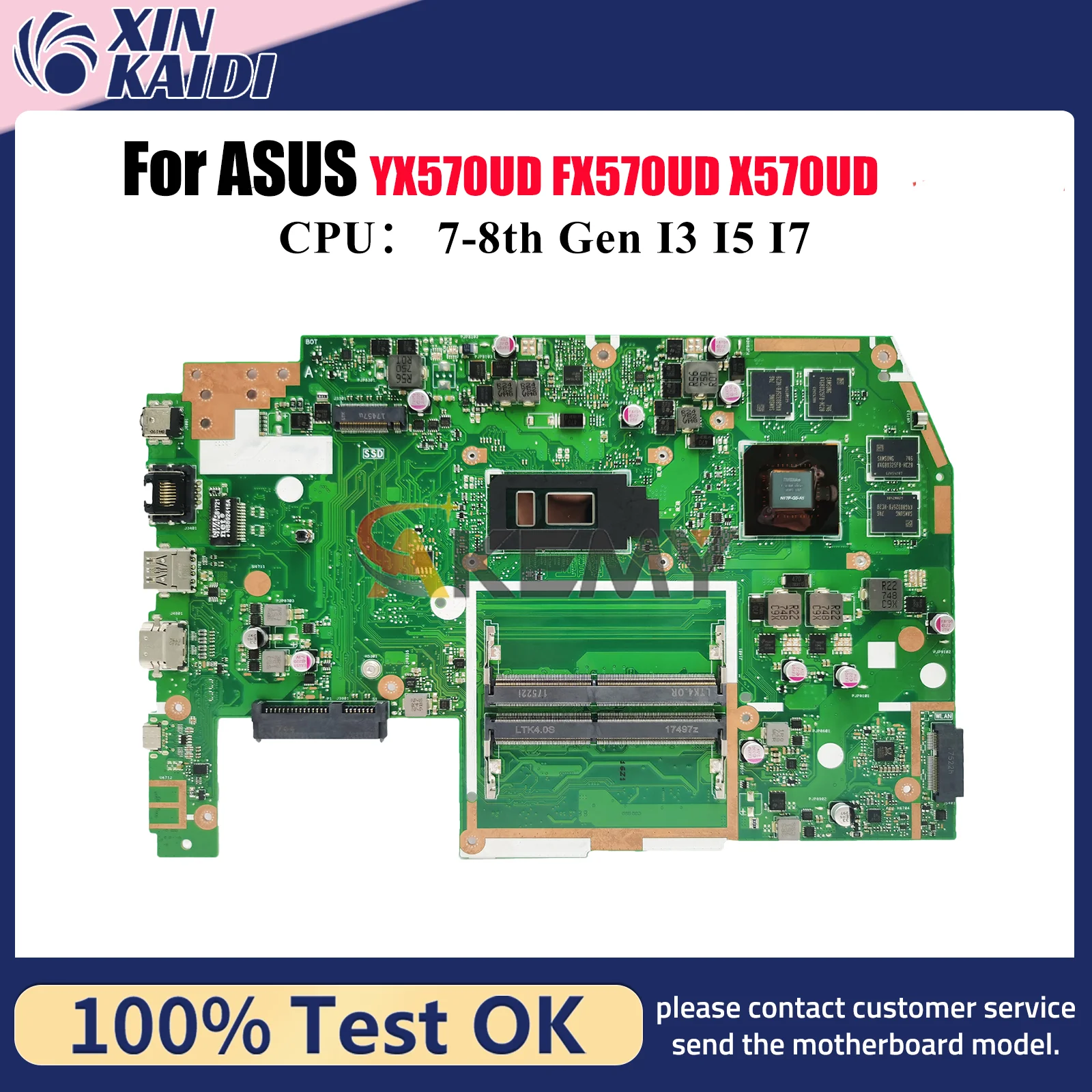 

X570UD Материнская плата для ноутбука ASUS VivoBook FX570UD YX570UD X570UD X570U Материнская плата для ноутбука с процессором I3 I5 I7 100% tests OK stk
